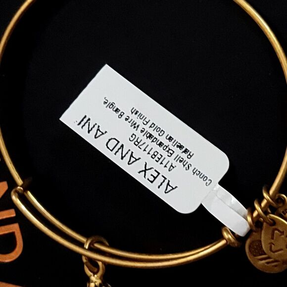 Alex And Ani Gold Conch Shell Charm Bangle - Picture 5 of 8